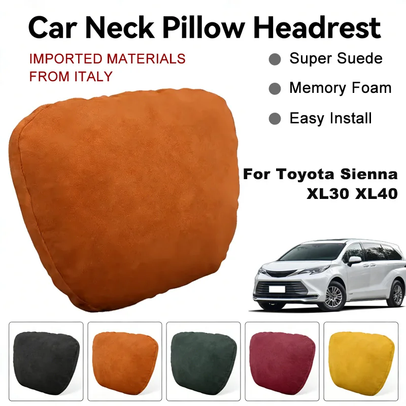 

Italy Suede Car Neck Rest Pillow For Toyota Sienna XL30 XL40 Seat Head Neck Support Cushion Auto Interior Accessories
