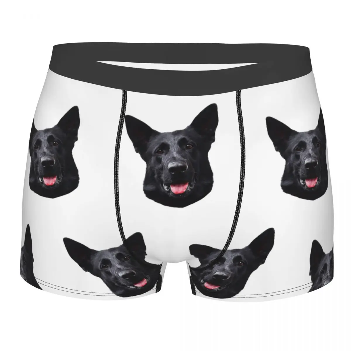 Boxer Underpants Shorts Black German Shepherd Dog - Stunning Panties Men's Comfortable Underwear for Homme Man Boyfriend Gift