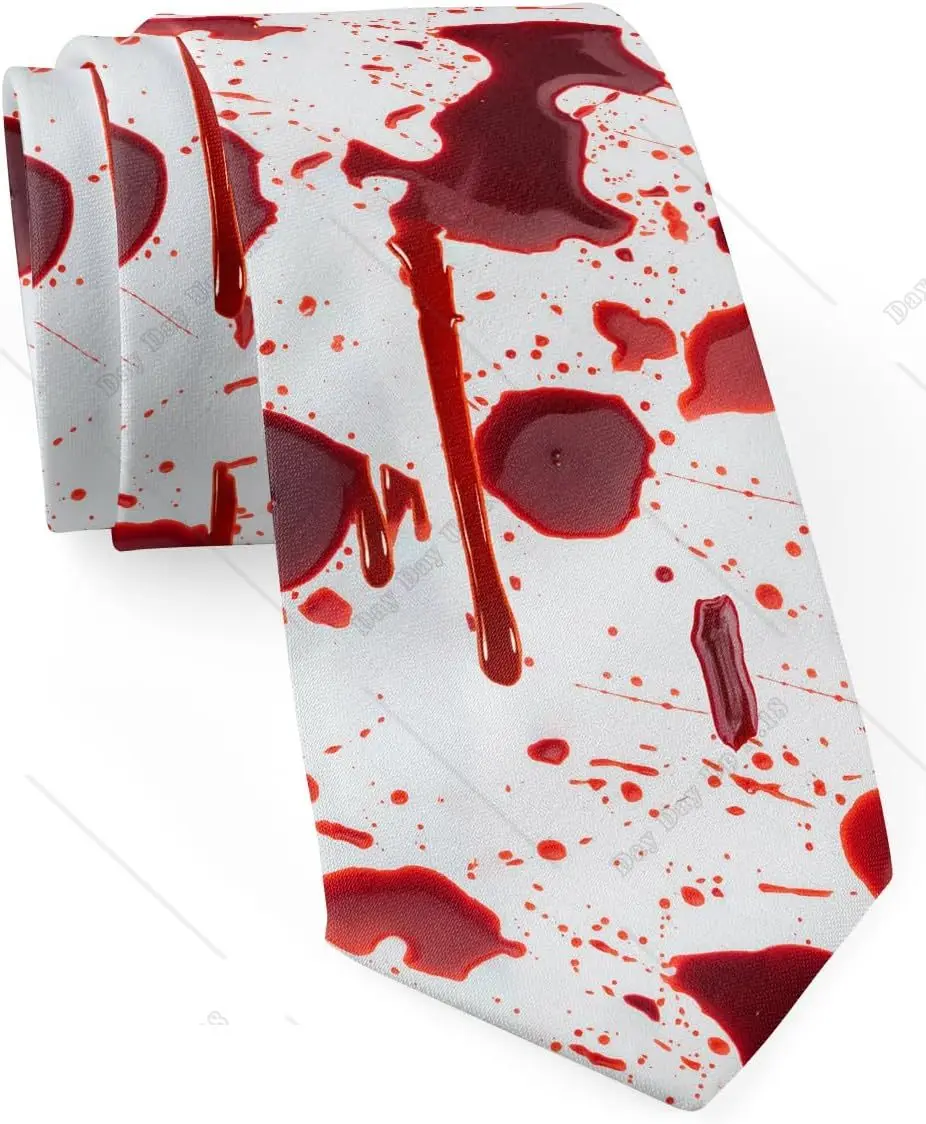 Horror Blood Men's Tie Funny Neckties Halloween Ties Formal Party Business Neckties Adults Shirt Accessories Print One Size