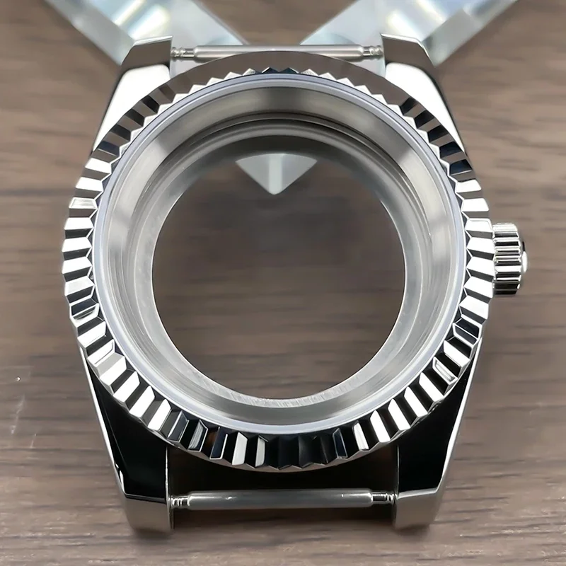 36mm/39mm Fluted Bezel NH35 Case For SK DJ Replacemet Part Sapphire Glass Stainless Steel Fit Nh35 Nh36 Movement Watch Case NH35 image 3