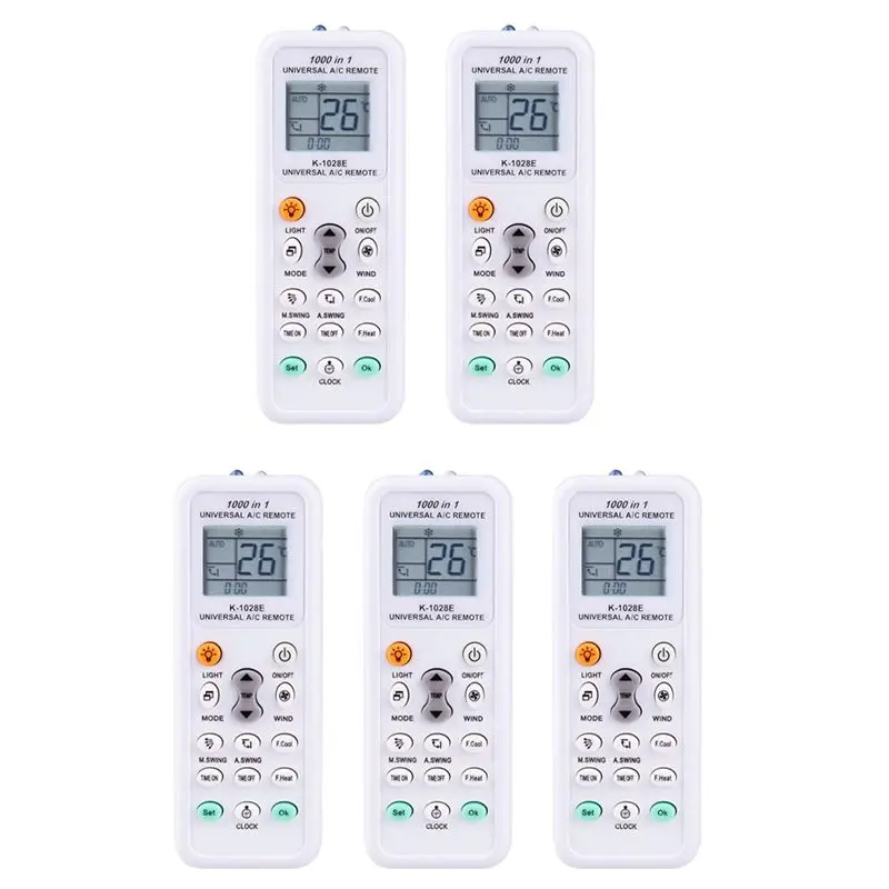 A33T 5X Universal 1000 in 1 LCD Low Power Consumption K-1028E Air Condition A/C Remote Control Controller