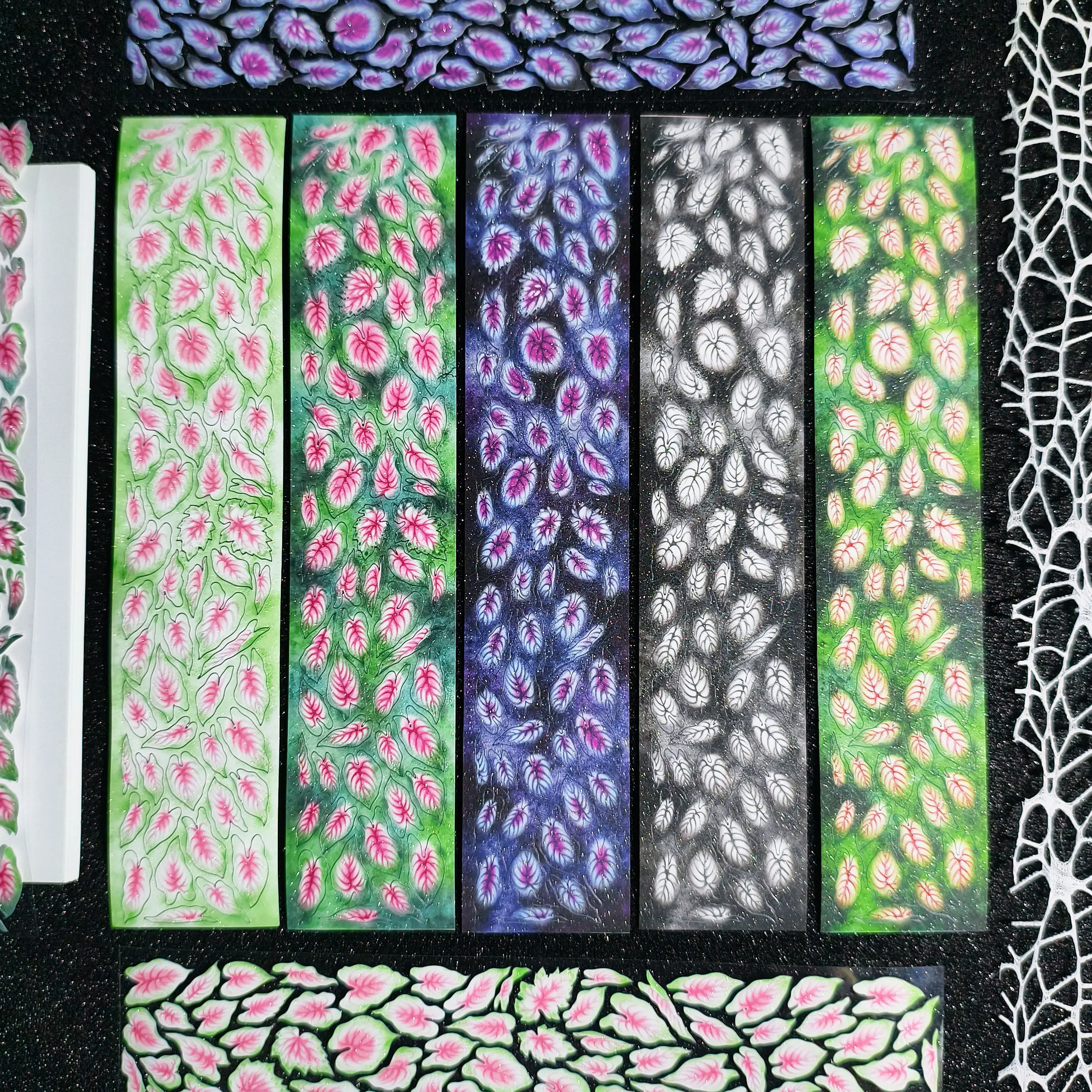 Bobo Fish Brocade Overflow Color Modern Synthetic Paper Washi Tape, Pre-Cut PET Sticker for Journaling Scrapbooking DIY Craft