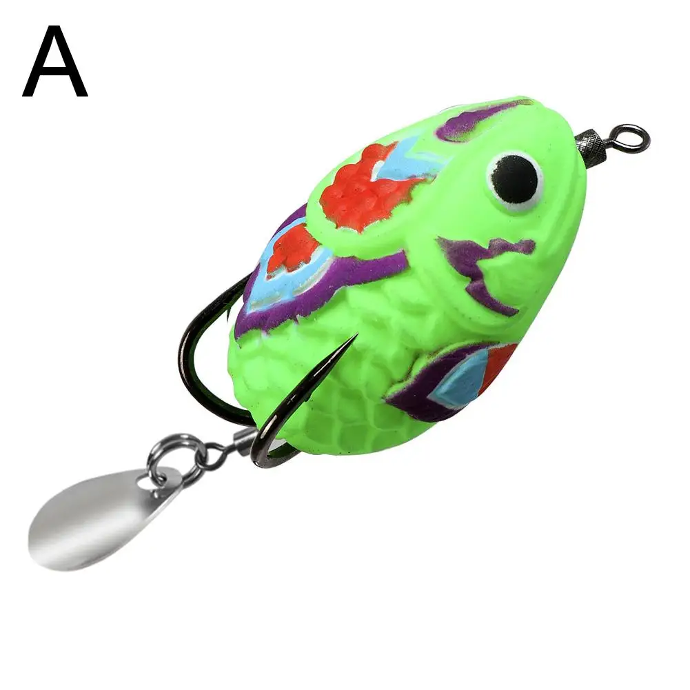 1pcs Simulation Frog Bait 4.5cm/11g Upgrade Double Hook And Top Swivel Artificial Bait For Bass Catfish Fishing Tools