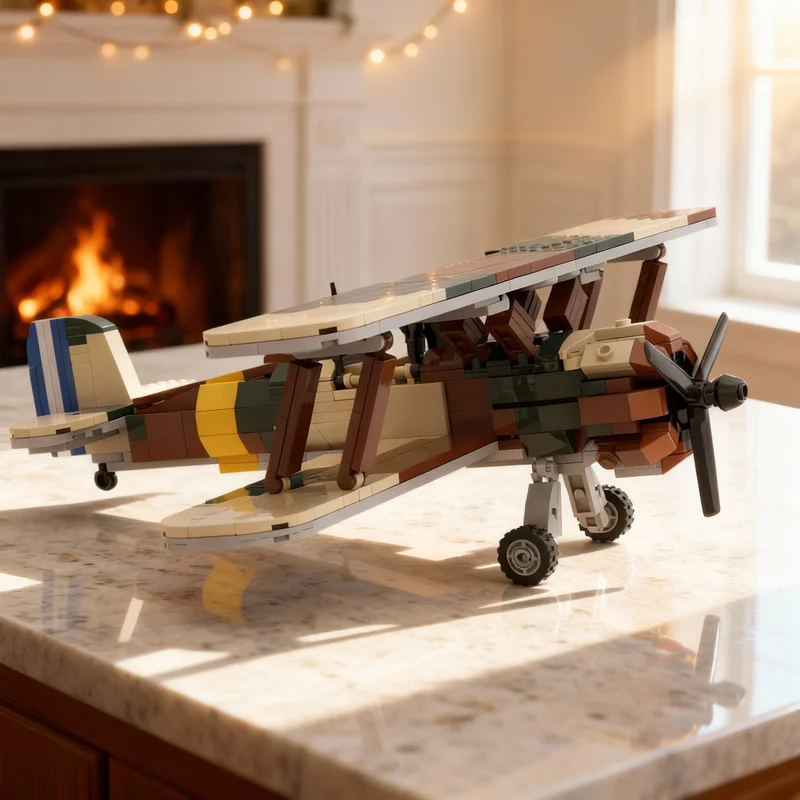 507-piezas-moc-creator-expert-bloques-de-construccion-del-gloster-gladiator-de-la-fuerza-aerea-helenica-regalos-de-navidad-ensamblaje-creativo