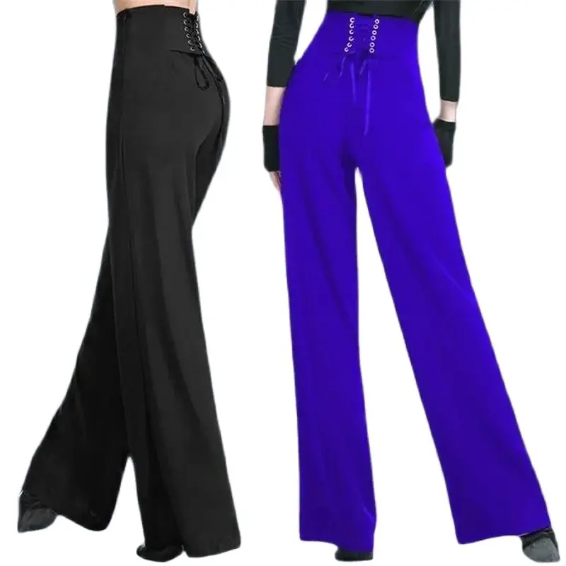 Temperament And Dancing Trousers New 2024 Women's Fashion Latin Dance Pants For Modern Dance Ballroom Dancing Wide-Leg Pants