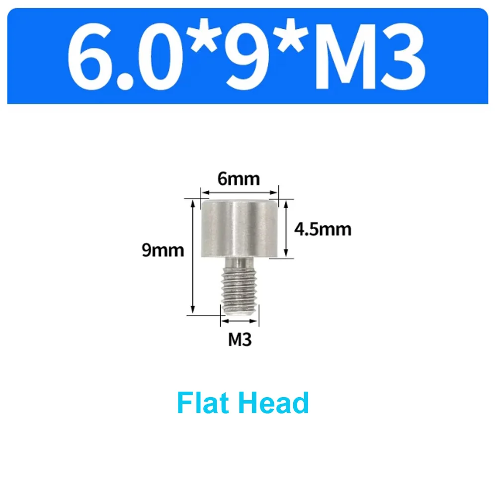10 Stück/Beutel Edelstahl 303 Positionierstifte M6 Konischer Rundkopf mit Flachkopf Außengewinde Metall-Einsatzschraube 5mm Verriegelungsbefestigung – Detail 19