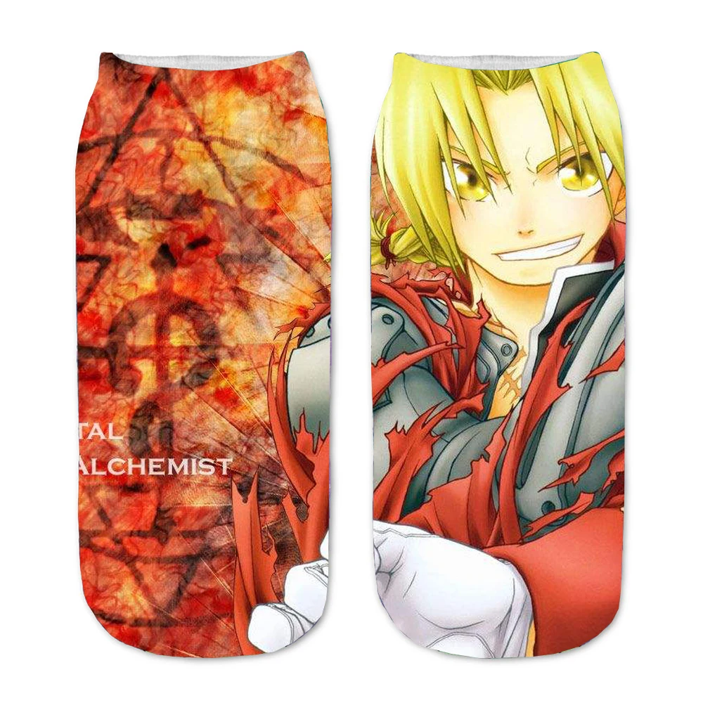 Unisex socks Cosplays Teenager Hip Hop Casual Socks For Anime Fullmetal Alchemist Socks Cartoon Print Adult Socks