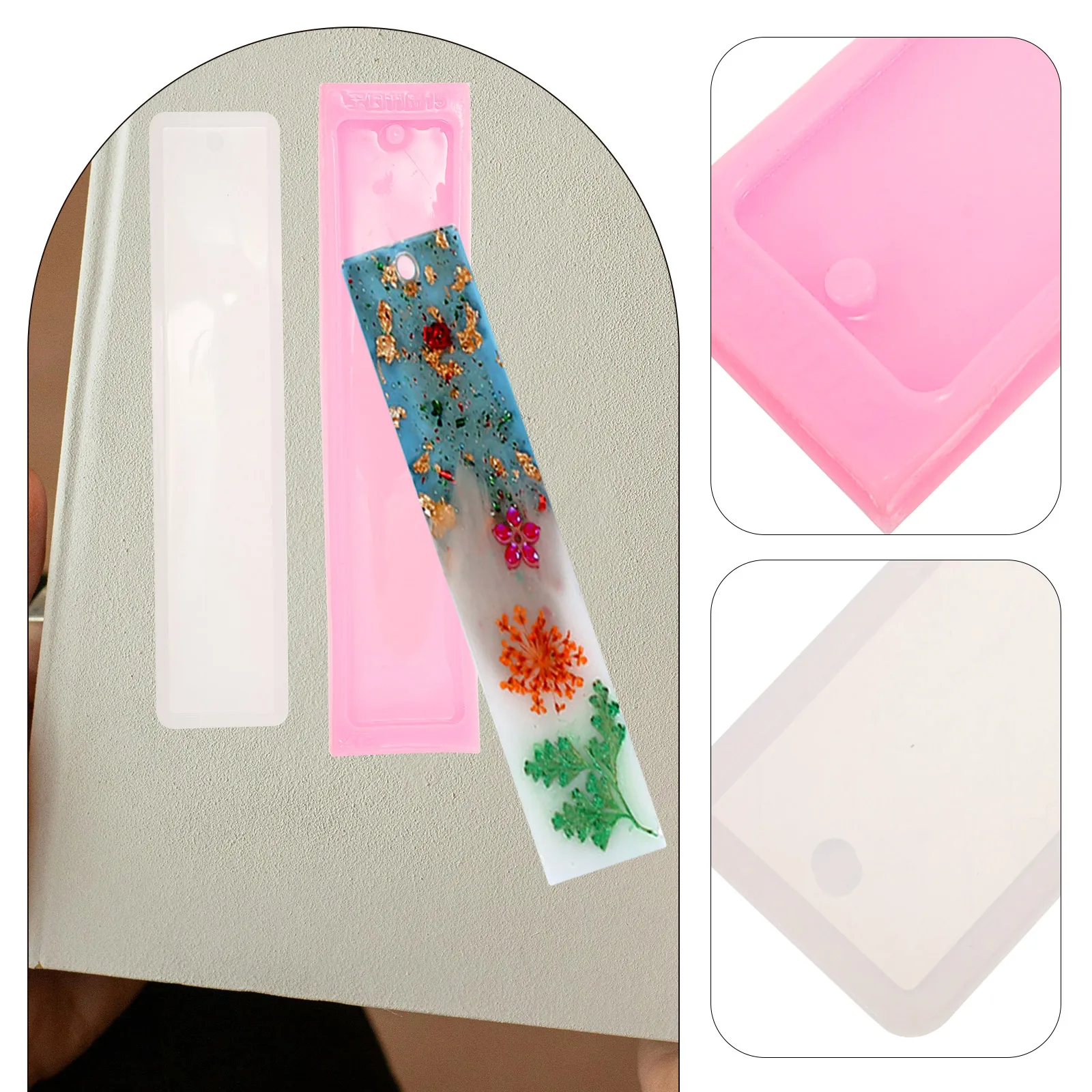 

2pcs Reusable Bookmark Mold Silicone Epoxy Diy Craft Lovers Handmade Maker Custom Shape Diy Supplies Office Stationery