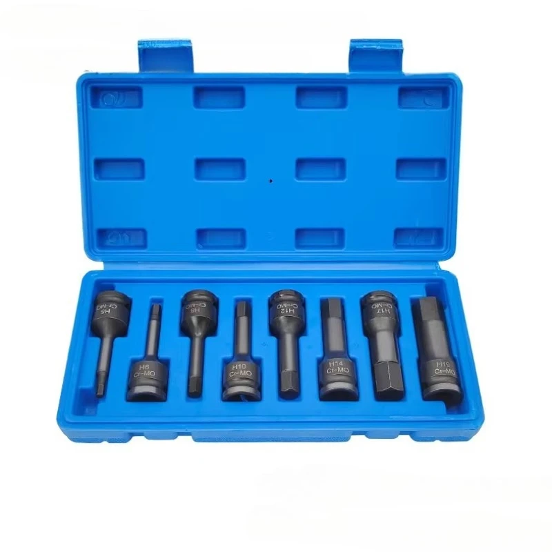 Hexagon Rotary Socket 1/2 Air Cannon Adapter Inner Hexagonal Plum Blossom 12 Corner Bit Electric Wrench Bit Set
