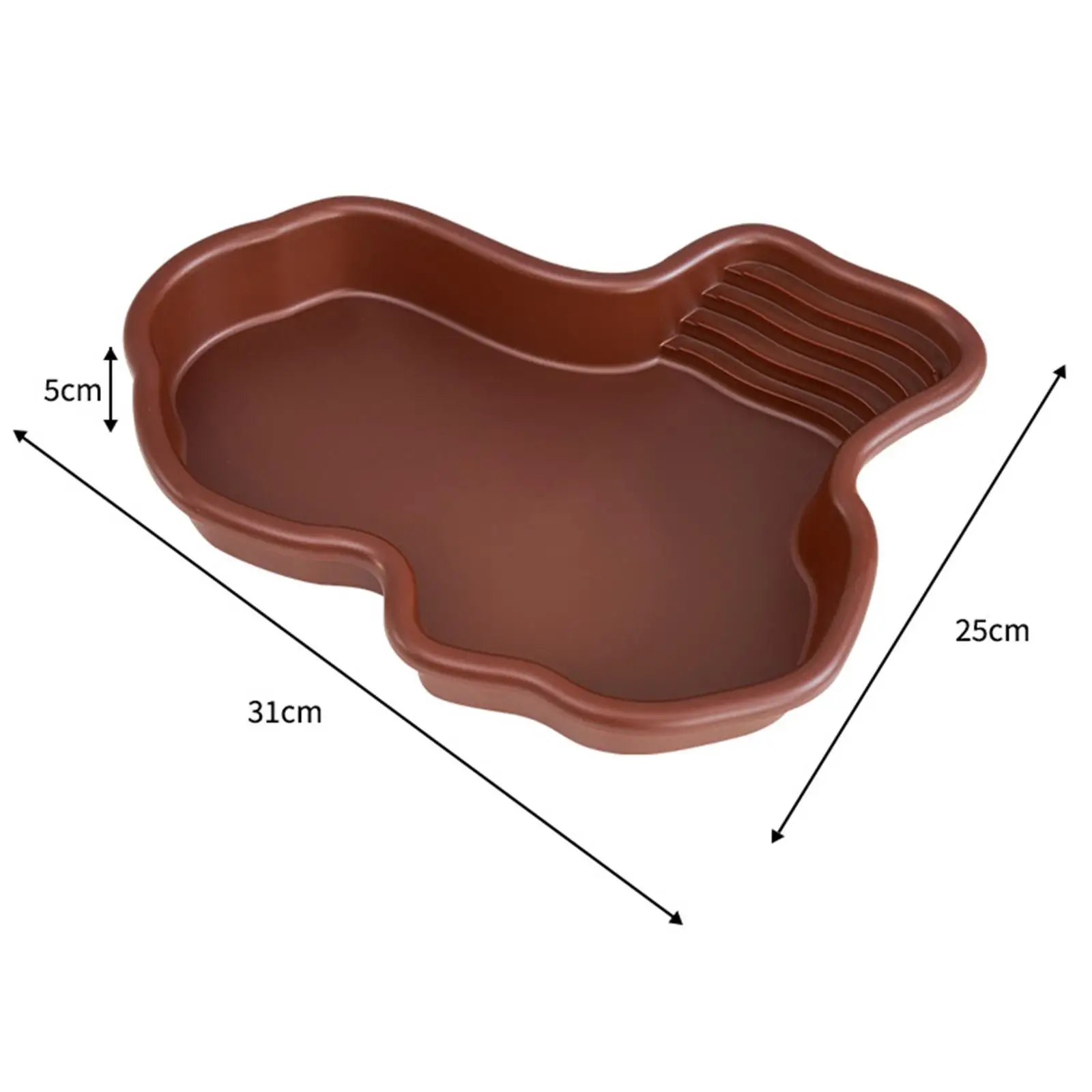 Reptile Bathing Pool Amphibians Accessories Large with Ramp Reptile Water Bowl for Tortoise Turtle Hamster Scorpion Leopard