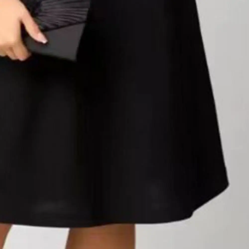 Women's Lace Patchwork Dress Crew Neck Long Sleeve Loose Dress Summer Casual A-line Midi Dress For Daily Vacation Женское Платье