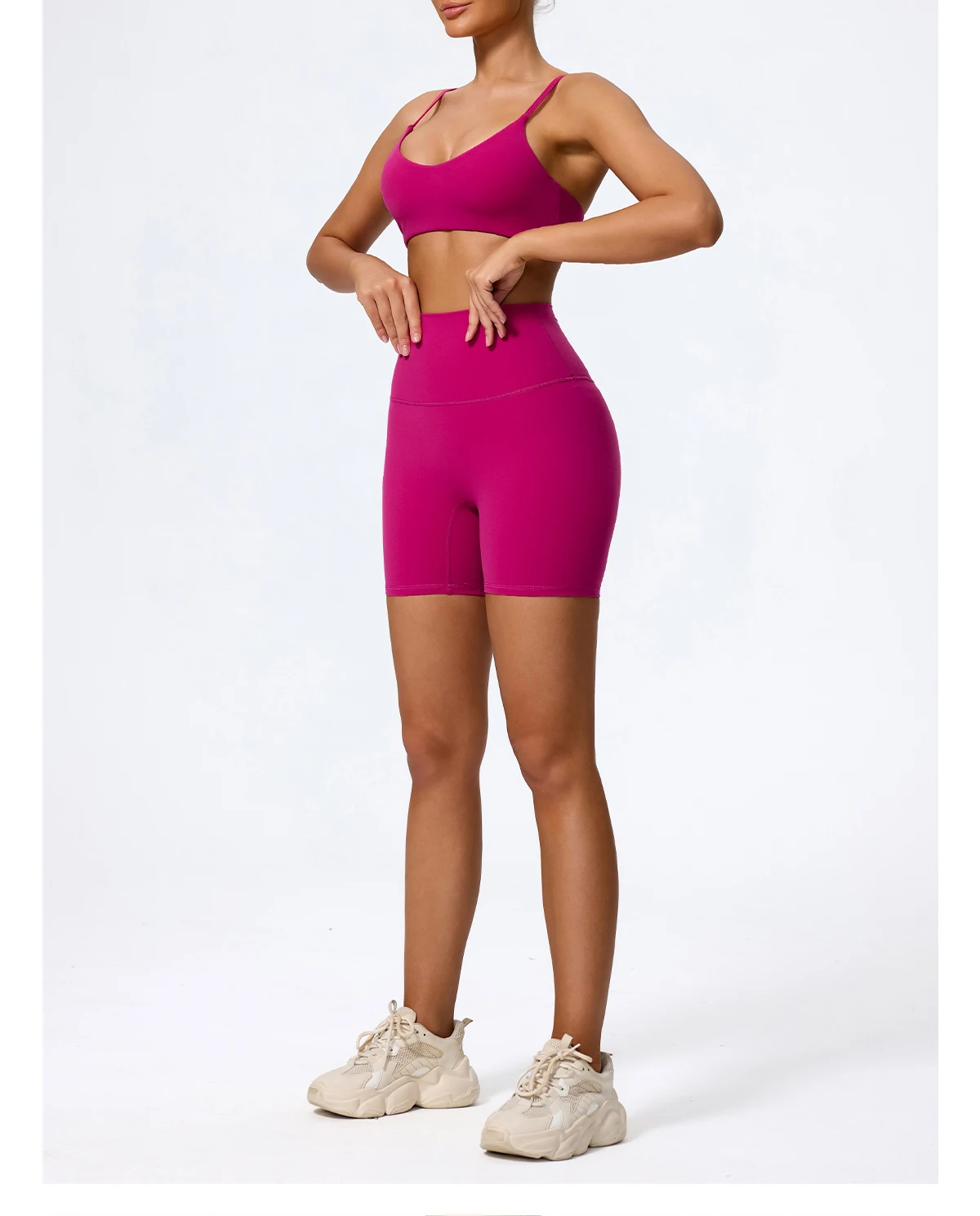 Ctenkevet Sommer Damen 2-teiliges Ärmelloses Sportset, Zweiteiliges Yoga-Set für Frauen, Hochgeschnittene Atmungsaktive Leggings, Sportbekleidung für Damen – Detail 12
