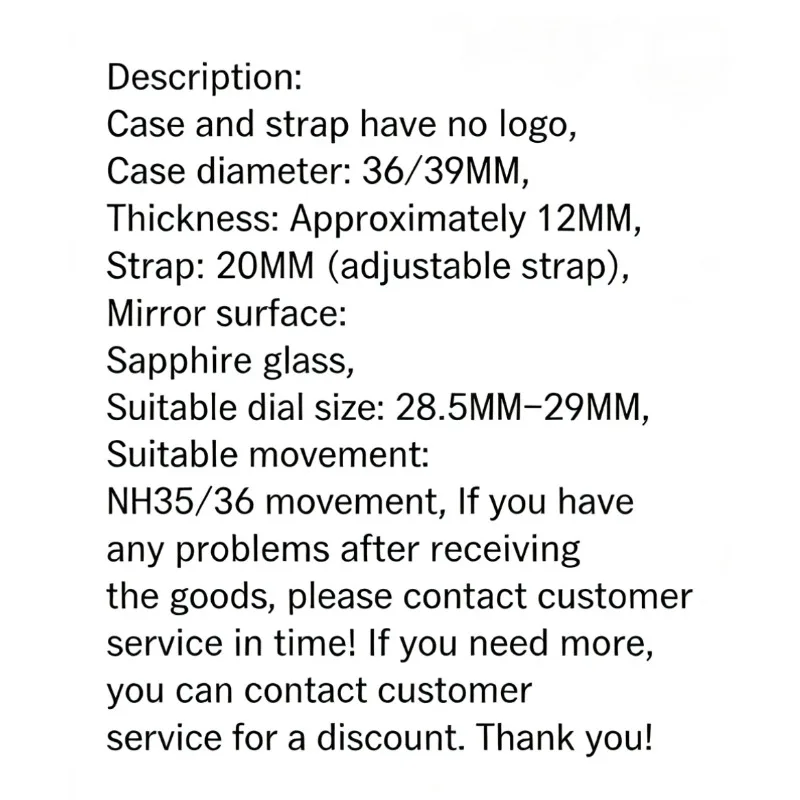 For Dogtooth Ring Log Case 36/39MM Case Three Five-Bead Rose Gold Strap Suitable for NH35/NH36 Movement