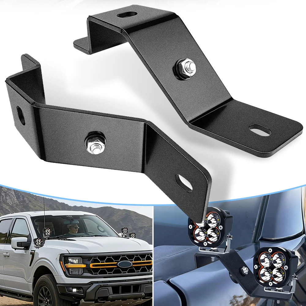 Led Light Holder for Ford Dual Light Led Bar Work Cube Spotlight Pillar Bracket Left Right Side Mount for F150 2015-2025