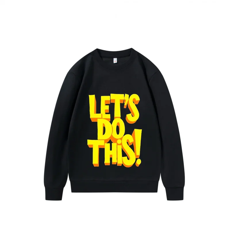 سويت شيرت رجالي Let S Do This بخط أصفر، قماش قابل للتنفس بطباعة ممتعة #1