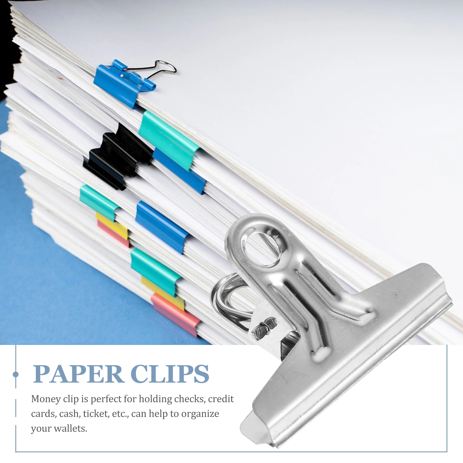 

25 Pcs File Binder Size Holder Paper Clip Metal Clips for Money Storage Clamp Office Large Stationery