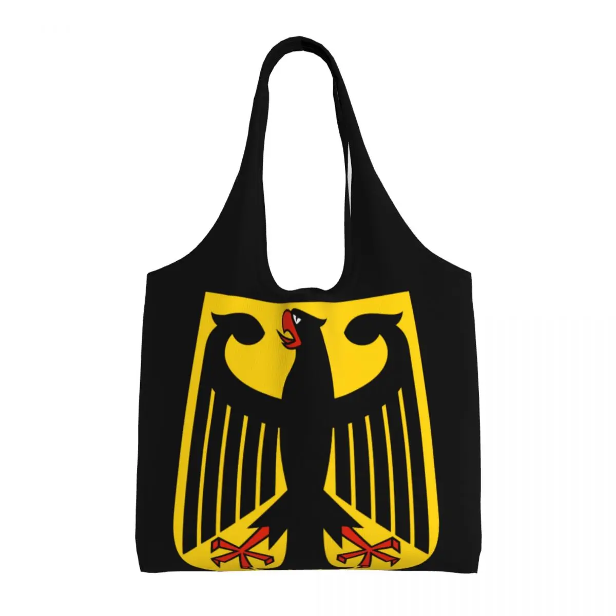 Coat Of Arms Of Germany Grocery Shopping Tote Bags German Flag Eagle Canvas Shoulder Shopper Bags Big Capacity Bags Handbags