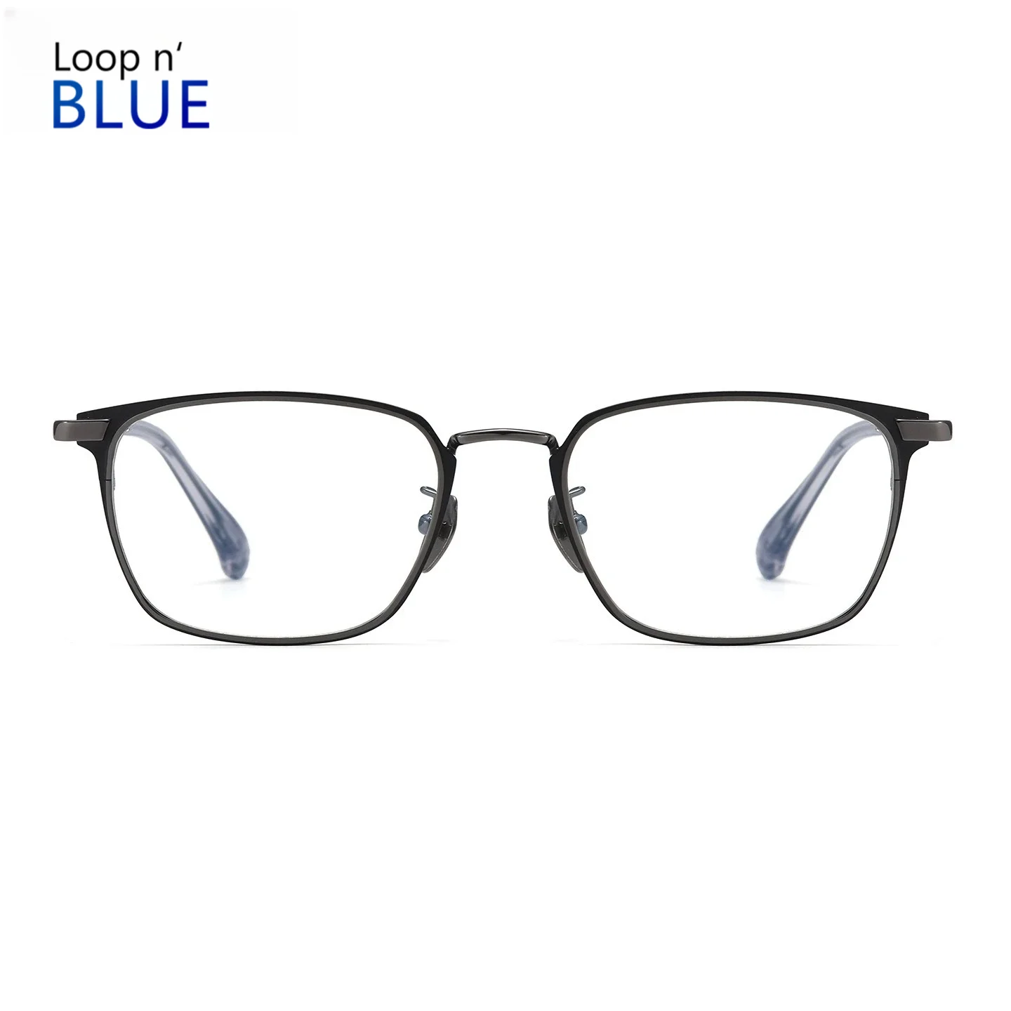 LOOPNBLUE Business Eyeglasses Ultra Light Top-ending Man's Titanium Reading Glasses Men Retro Simple High Grade Frame
