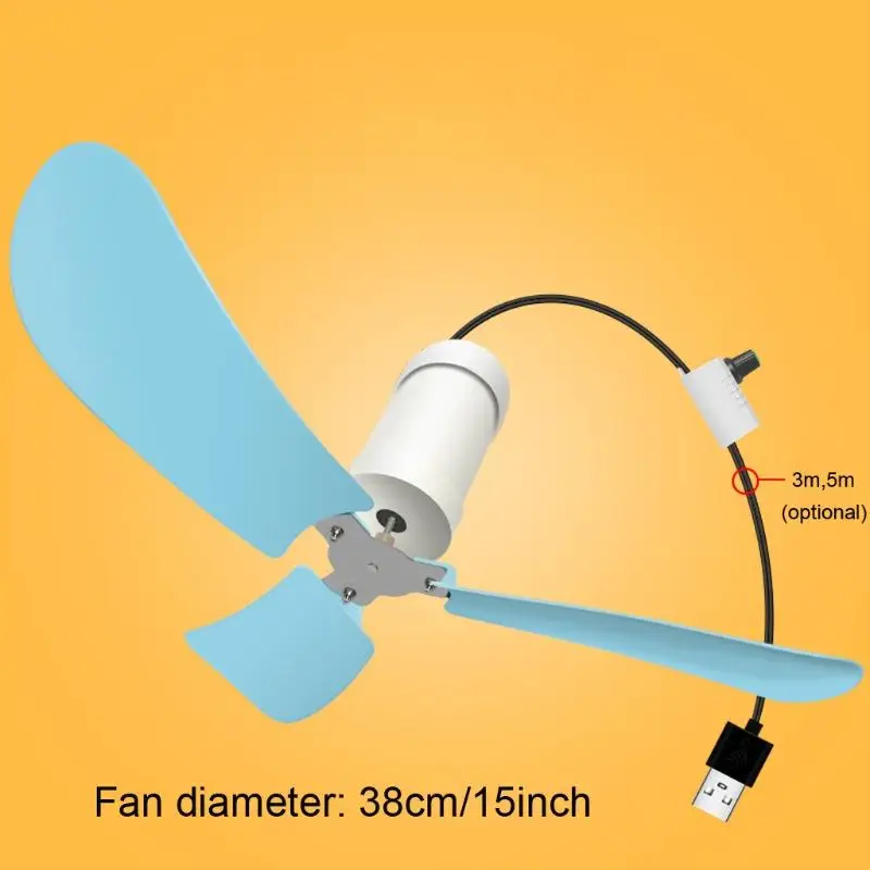Ventilador techo USB 15 pulgadas U2JE con control alimentación control velocidad ventilador colgante USB para