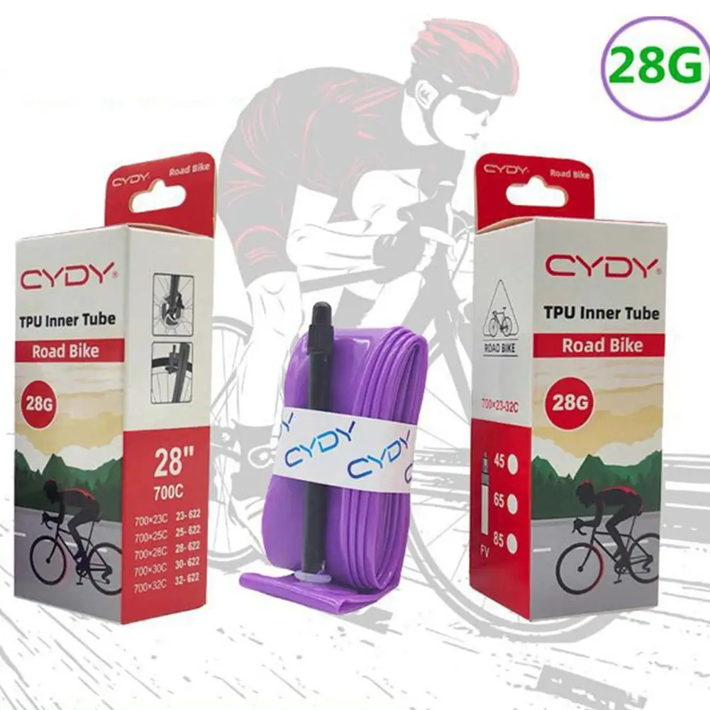 

1pcs Ultralight Bike Inner Tube 700C 18 23 25 28 Road Bicycle TPU Tire 65mm Length French Valve Super Light Tube
