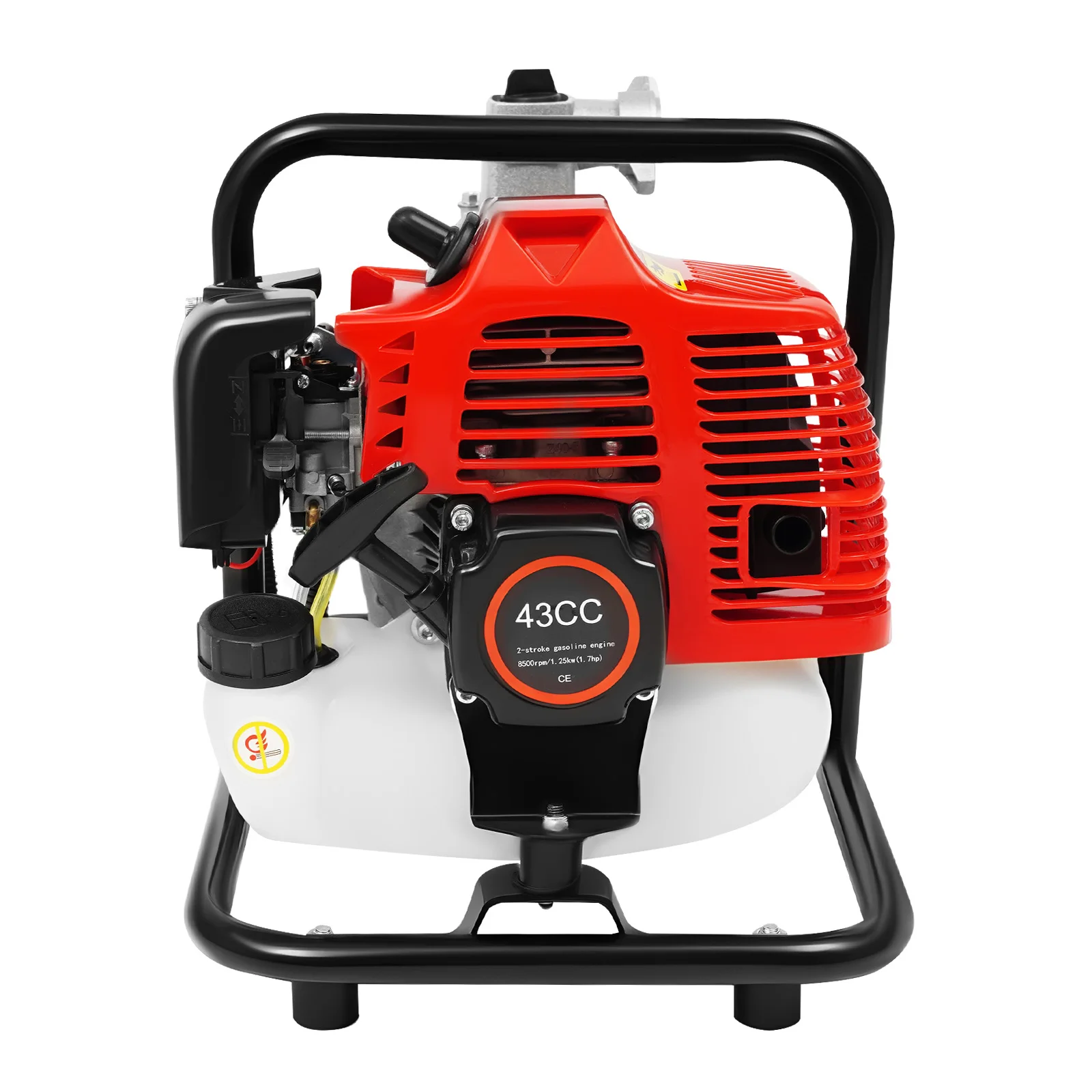 مضخة مياه تعمل بالبنزين ثنائية الأشواط 1.7HP 43CC 135 لتر/دقيقة تدفق عالي 30 متر لرفع السحب اليدوي لحديقة الري الزراعية والحديقة