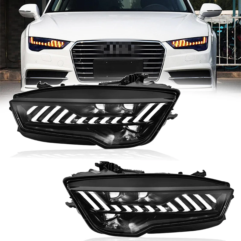 Car Accessories For Audi A7 LED Headlight 2011-2018 RS7 Headlights Upgrade Led Front DRL Turn Signal Projector Lights Assembly