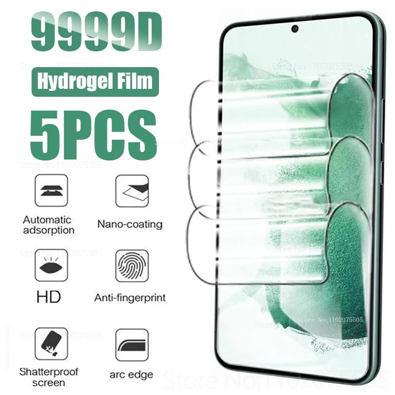

5 шт. гидрогелевая пленка с полным покрытием для Samsung Galaxy S25 Ultra S24FE S23 Ultra HD Защитная пленка для экрана S22 Plus S21FE S20FE S9 S10