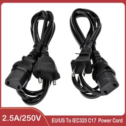 Universal 2-Pin AC power cord cable lead EU/US to IEC 320 C17 for For PS4 Pro Charger Power Cords 1.5M