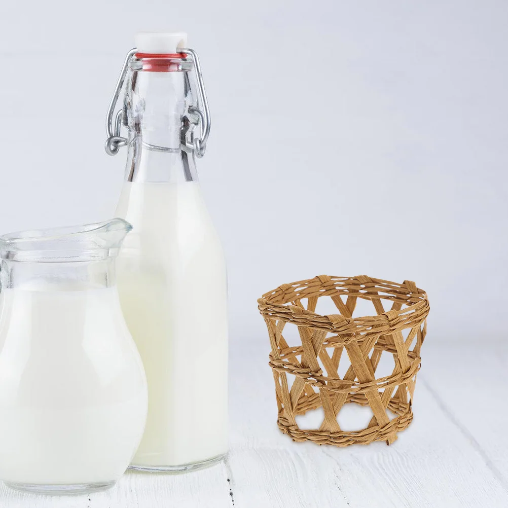 

4Pcs Cup Protective Covers Handmade Woven Sleeve for Water Bottles Insulation and Non-Slip Grip Stylish Accessory