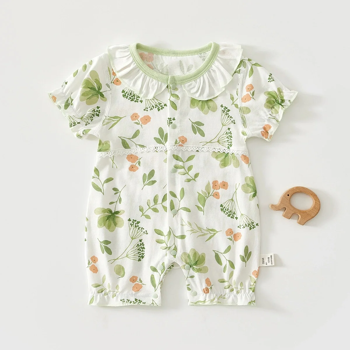 Infant Baby Romper Girls Floral Bunny Print Cotton Jumpsuit Summer Skin Friendly One Piece 0-24M Newborn Daily Outfit