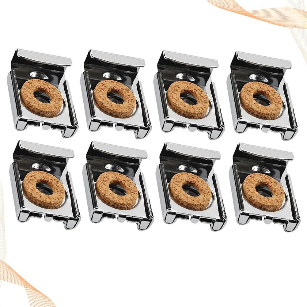 

8Pcs Mirror Mount Clips Glass Fixing Clips Secure Frameless Mirror Holders with Anti-Collision Cork Ideal for Home Shop Hotel