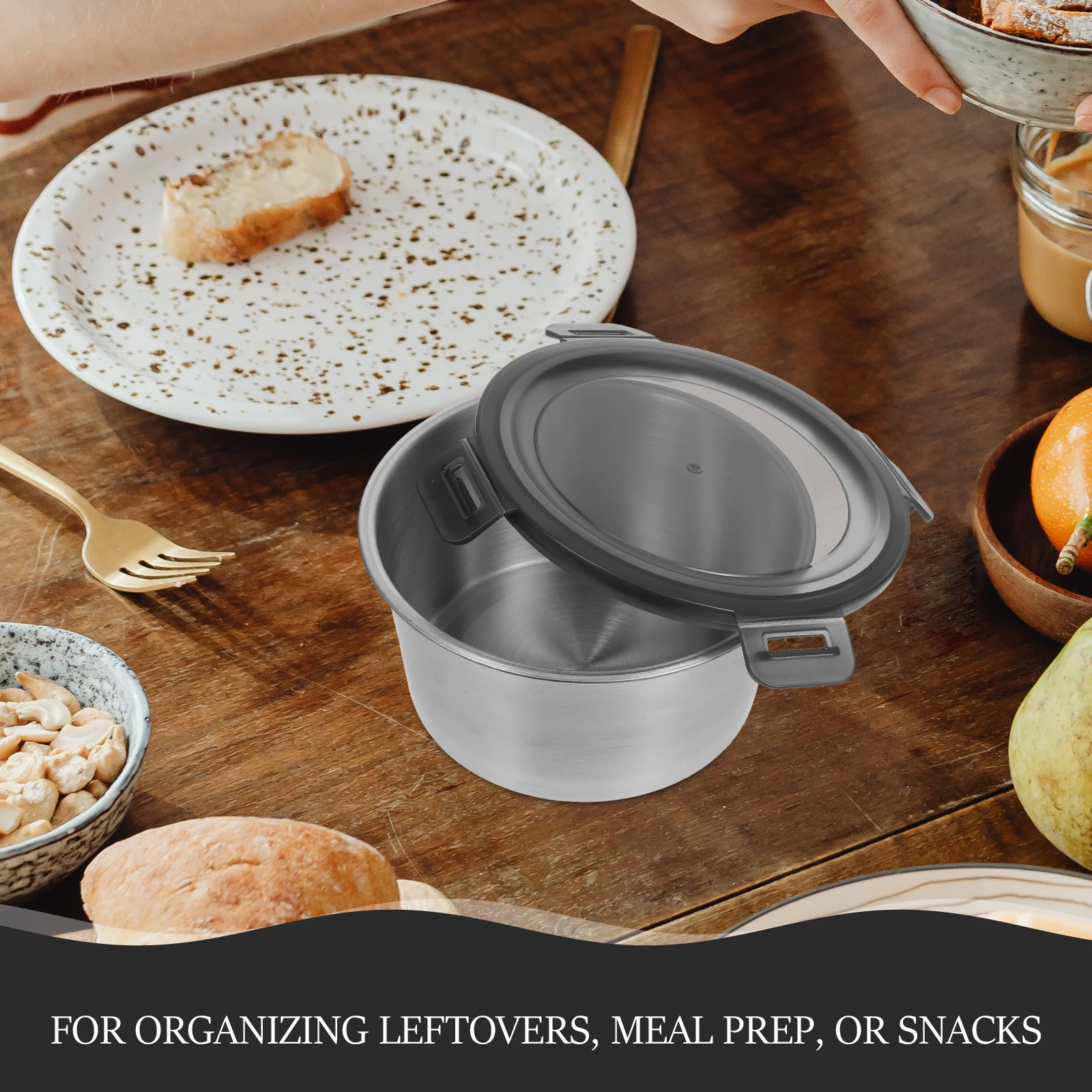 

1000Ml Stainless Steel Food Container Airtight Freezer Storage Box For Meal Prep Snacks Ice Cream Sandwiches Kitchen Fridge