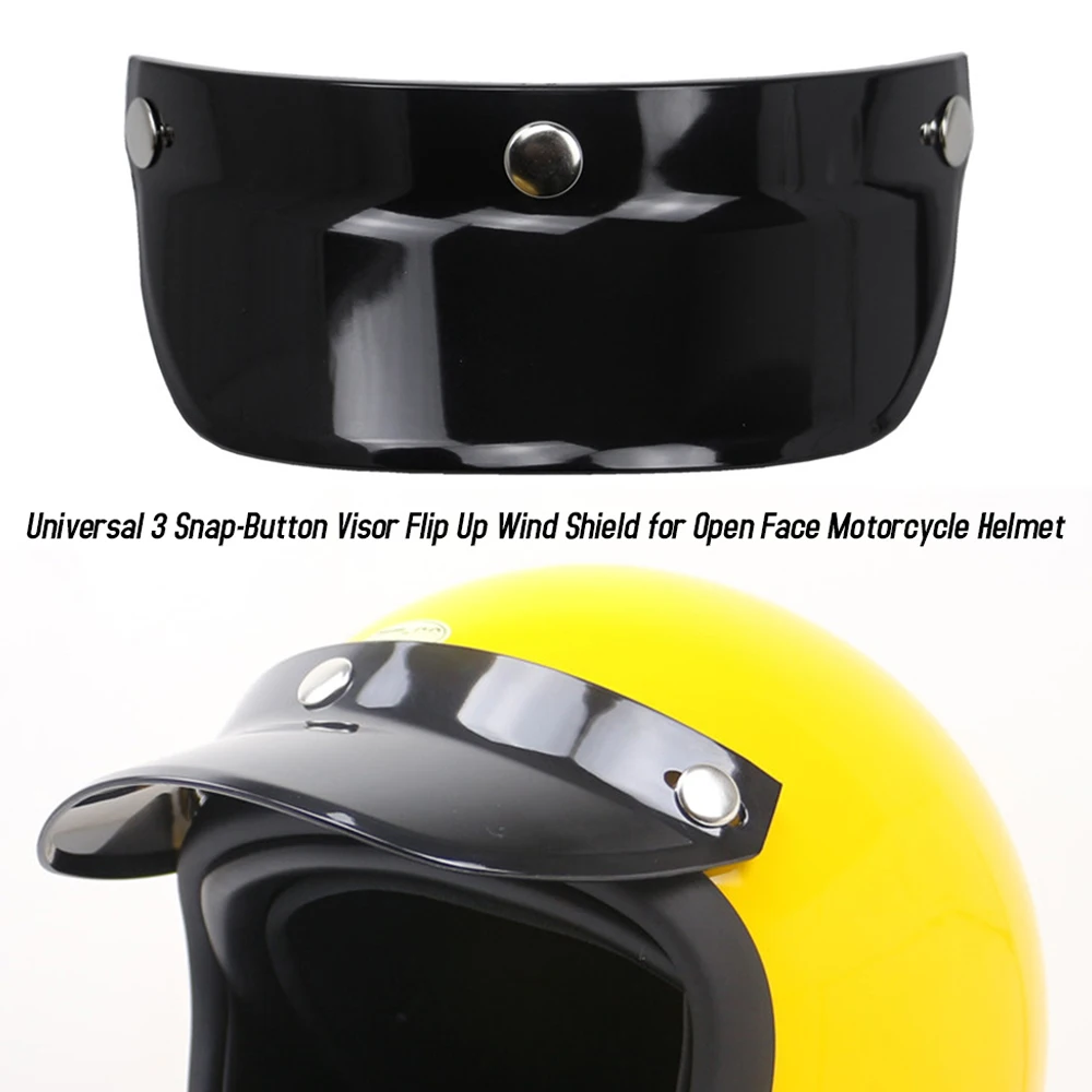 Universal 3 Snap-Button Visor Flip Up Wind Shield for Open Face Motorcycle Helmet Equipment Accessories view 3