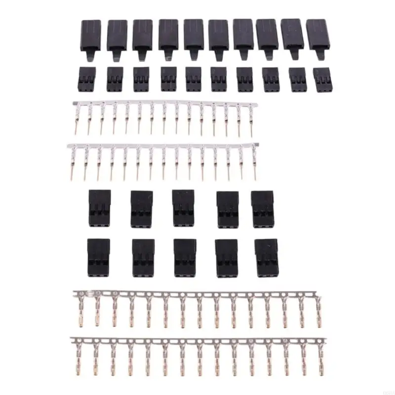 10 쌍 단열 된 서보 플러그 암/수컷 확장 와이어 터미널 크림프 핀