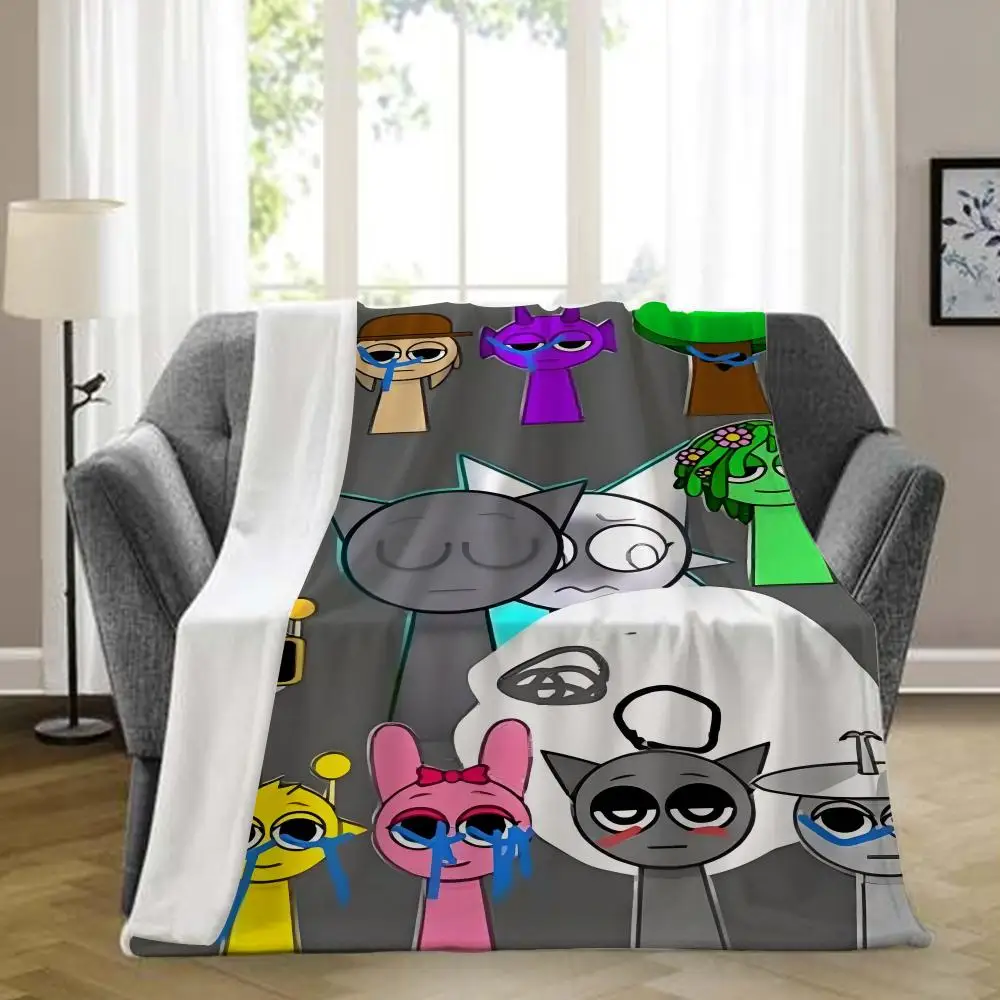 

Одеяло для игры Sprunki Incredibox, эстетическое искусство, фланелевое одеяло, портативное, для дома, путешествий, кемпинга, дивана, для пикника, утолщенное фланельное одеяло