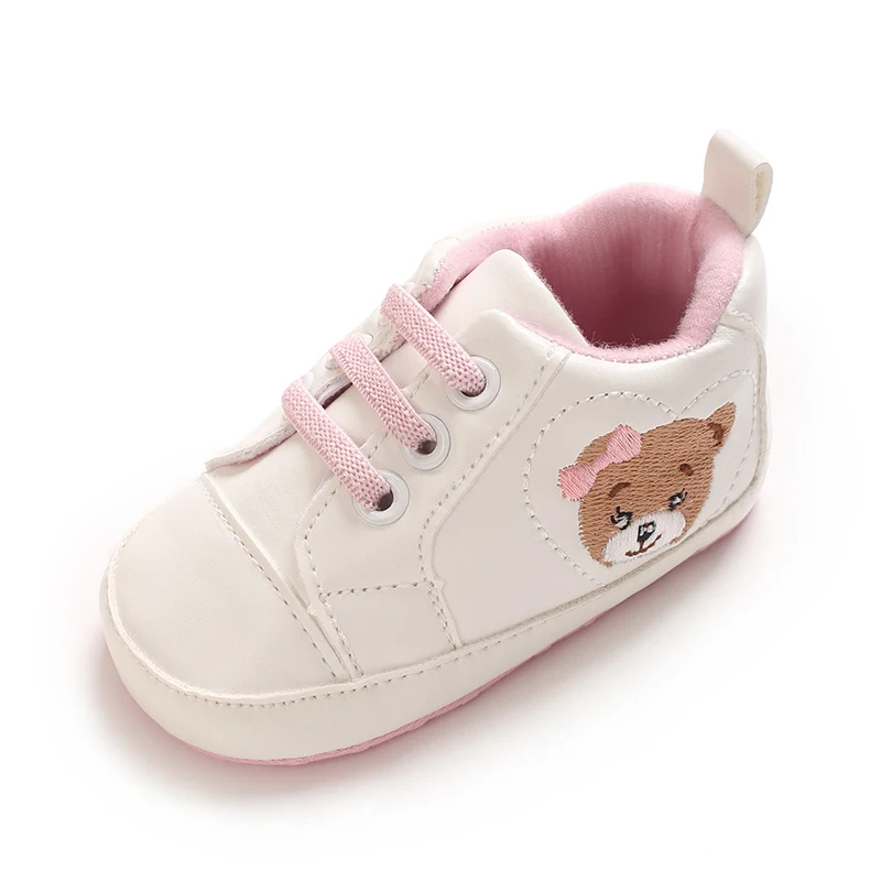 Frühlings- und Herbst-Babyschuhe, Lauflernschuhe, niedlicher Bär, 0-18 Monate, Babyschuhe, lässige, weiche Stoffsohle, weiße Schuhe, Sportschuhe – Detail 12