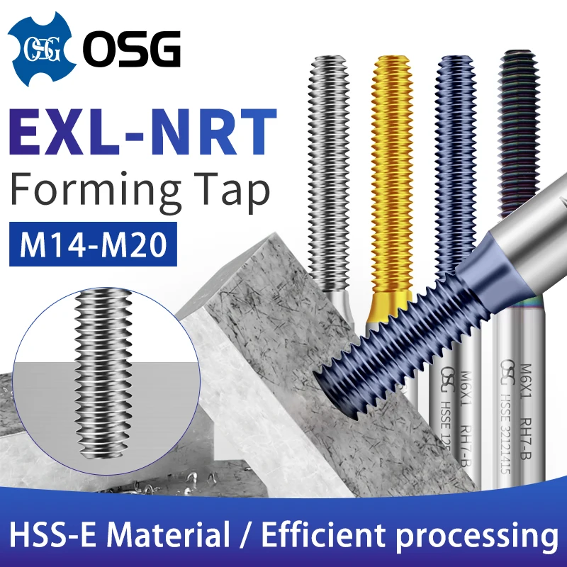 1PCS OSG HSSE M14-M20 Forming Roll Tap M14 M16 M18 M20 Screw Thread Taps Without Coating/TC50/TIN/TICN