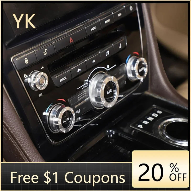 

For Jaguar XJ 2010-2019 Aluminum Alloy Red Car Air Conditioner Switch Knob Volume Button Cover Trim Interior Car Accessories