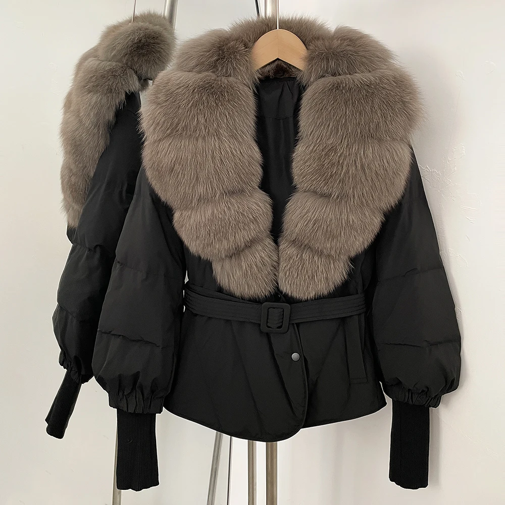 سترة نسائية للموسم الديمي معاطف وسترات فاخرة مبطنة مع فرو أنثى Geaca معطف عكسي مقاوم للماء #4