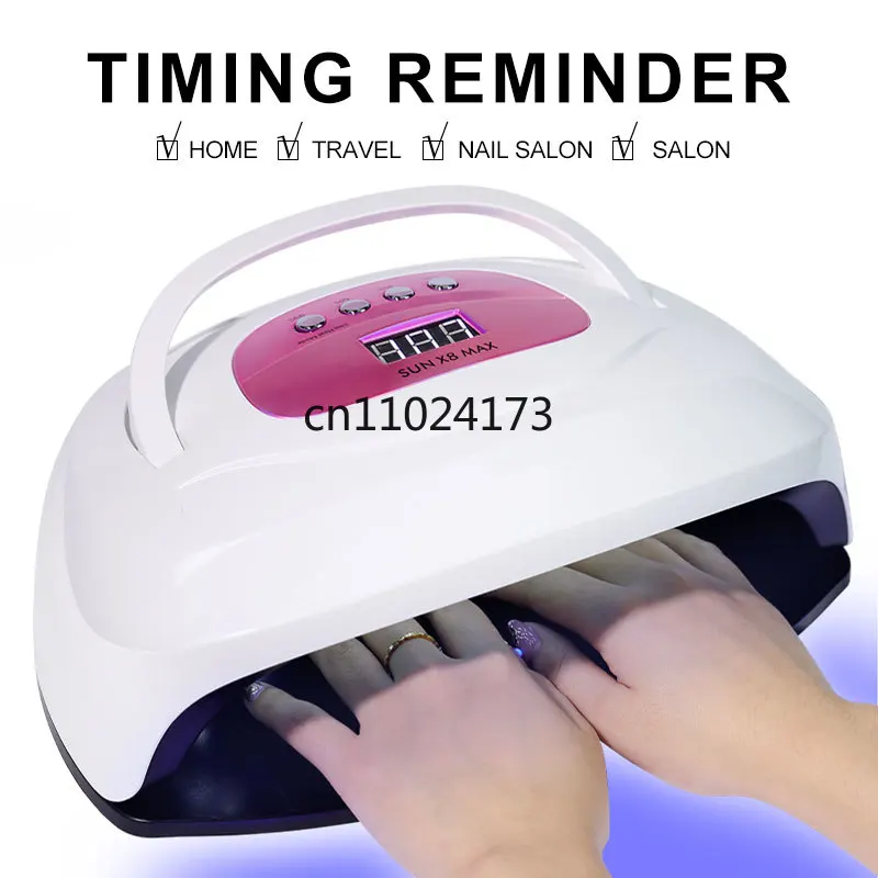 UV LED Lamp with 57 pcs Light Beads, Digtal Display Screen and Dual Light Source, Portable for Salon Home Travel Manicure Lamp