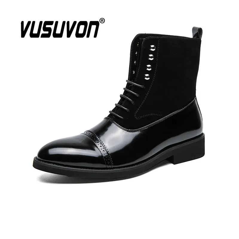 

Мужские классические ботинки челси из натуральной кожи в стиле ретро 38–47, модные повседневные короткие рабочие туфли до щиколотки в британском стиле с высоким берцем на шнуровке