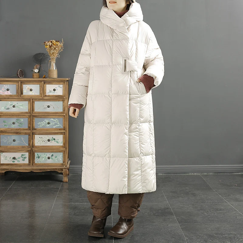 جاكيت سميك طويل مع غطاء قابل للإزالة للنساء ، معطف فضفاض غير رسمي ، ملابس خارجية دافئة ، حجم كبير ، أحادي اللون ، الخريف والشتاء