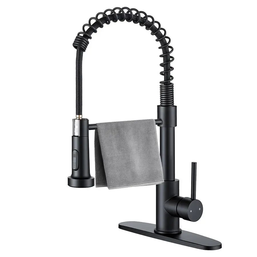 

Kitchen Sink Faucet with Sprayer, Compatible with 1 Hole or 3 Hole, 360 Rotatable Pull Out Kitchen Sink Faucets Single Handle Sp