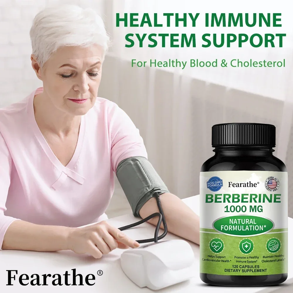 Berberine 1000 Mg - Natural Plant Supplement, Helps Heart Health, Immune System, Healthy Gastrointestinal Tract, Cholesterol