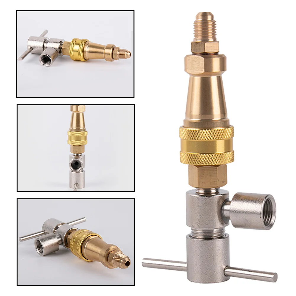 Washer 1/4 Inch Refrigerator Quick Connector Brass Washer Quick Connect Refrigerator Fluorine Filling Quick Connect Tool