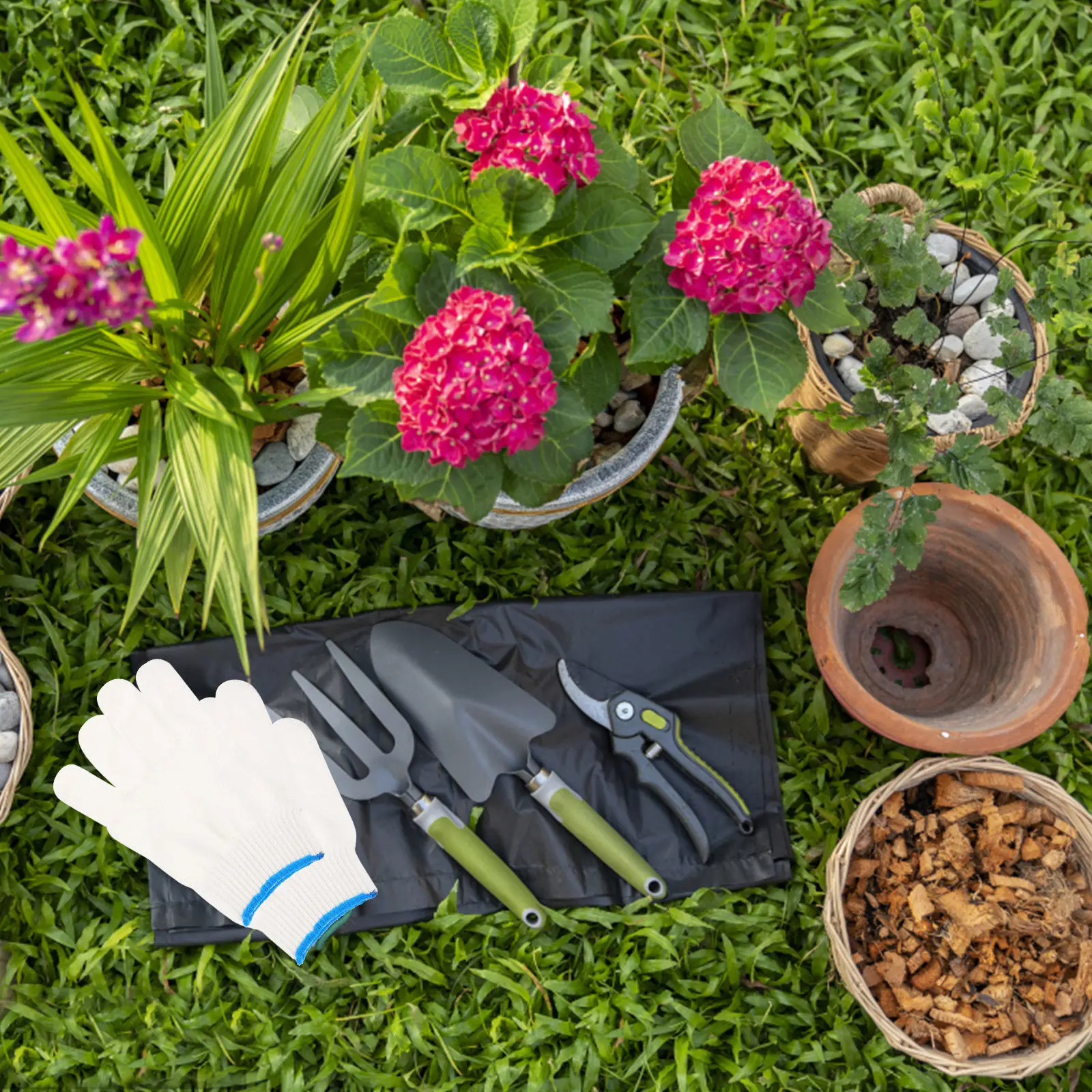 

12pcs Cotton Thread Non-Slip Garden Working Gloves Wear-Resistant Heavy Duty Protective Outdoor Gardening Gloves For Weeding