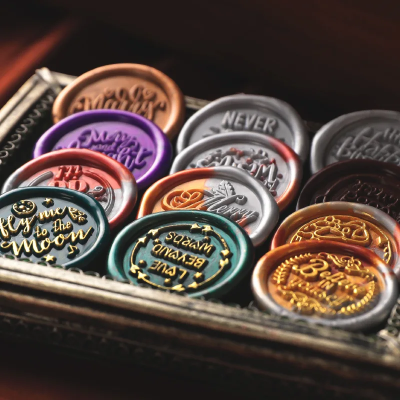 الإنجليزية بركات ختم رئيس الشمع ختم المغلف ختم بطاقات المعايدة هدايا دعوة الزفاف ، شكرًا لك/حظا سعيدا/أطيب التمنيات