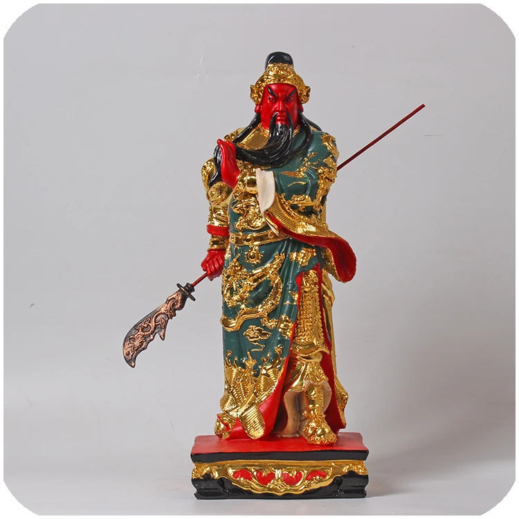 48cm large Asia HOME shop Hall Bring wealth Recruit money GOOD LUCK God of fortune royal Dragons guan gong god FENG SHUI statue