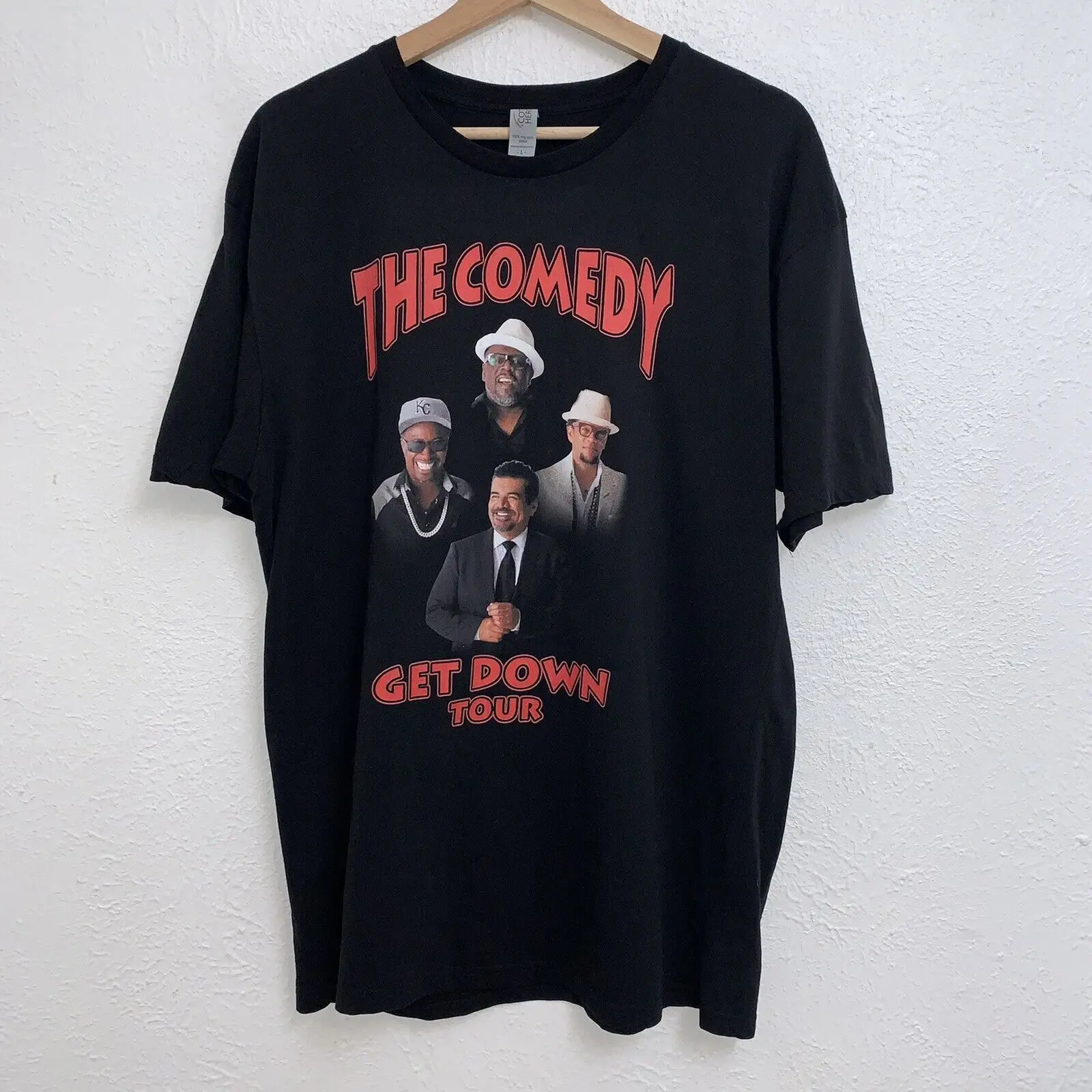 The Comedy Get Down Tour Tee Black T-Shirt George Lopez Double Sided Size Large