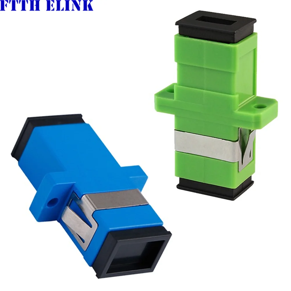 SC 광섬유 어댑터 SM MM Simplex OM3 OM4 OM5 SCAPC 금속 플라스틱 광섬유 커플러 커넥터 SC-SC FTTHELINK 100 개
